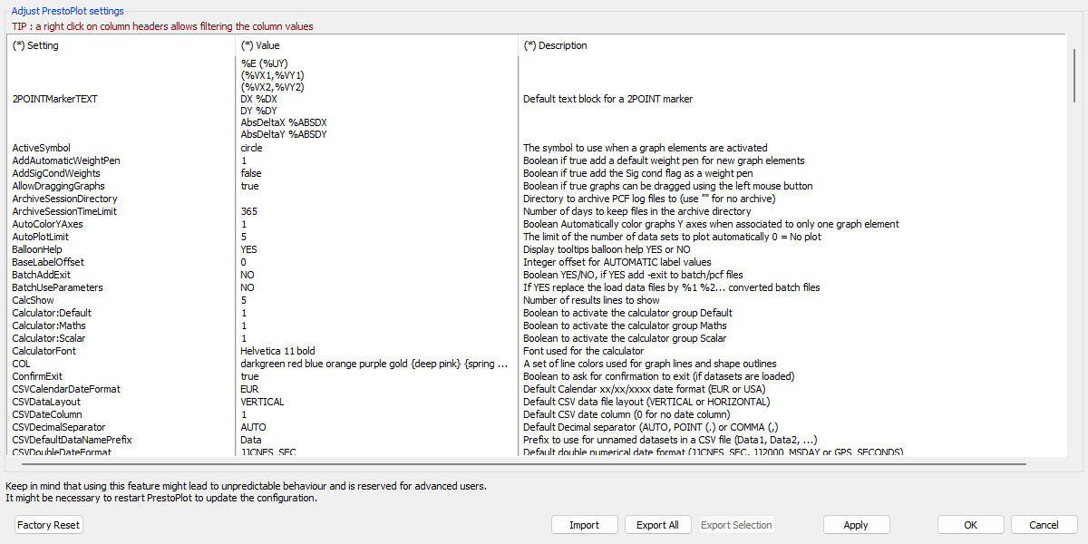 Advanced preferences Advanced Preferences