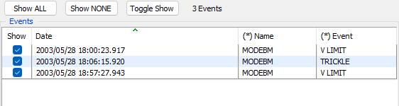 Filter marker events dialog Filter Events