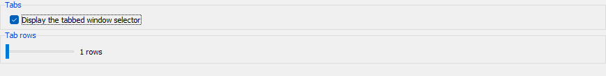Window Tabs preferences Window tabs Preferences